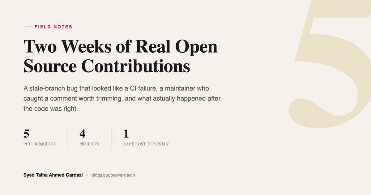 Two Weeks of Real Open Source Contributions